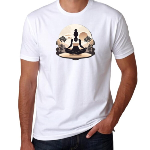 Camiseta Unissex Meditacao Yoga Silhueta Sunset - Imagem 3