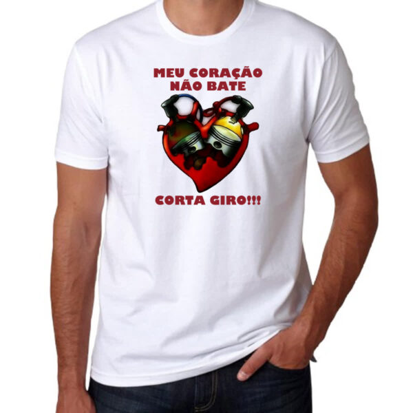 Camiseta Unissex Meu coracao nao bate Corta giro - Imagem 3