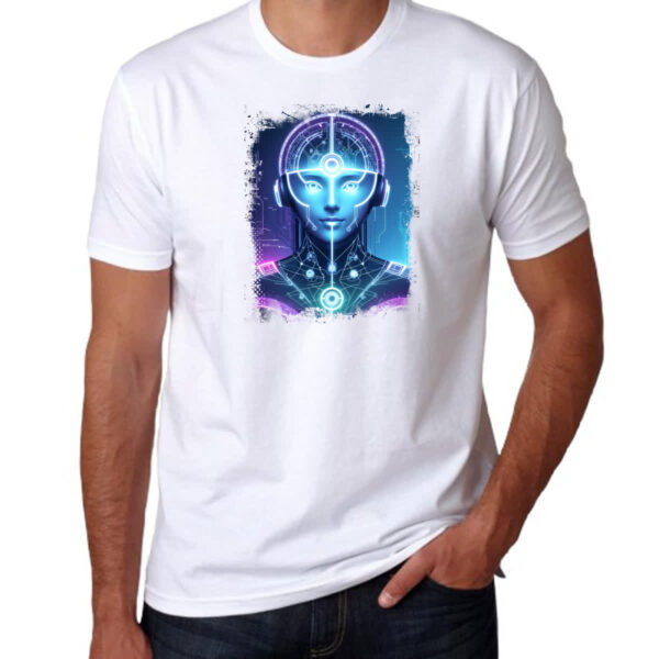 Camiseta Unissex Mulher Cerebro IA - Imagem 3