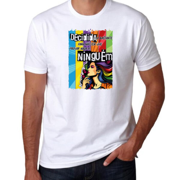 Camiseta Unissex Mulher decidida - Imagem 3