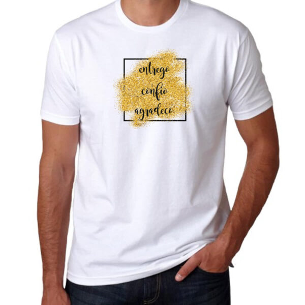 Camiseta Unissex Ano novo entrego confio agradeco - Imagem 3