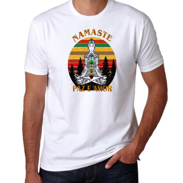 Camiseta Unissex Namaste Paz e Amor - Imagem 3