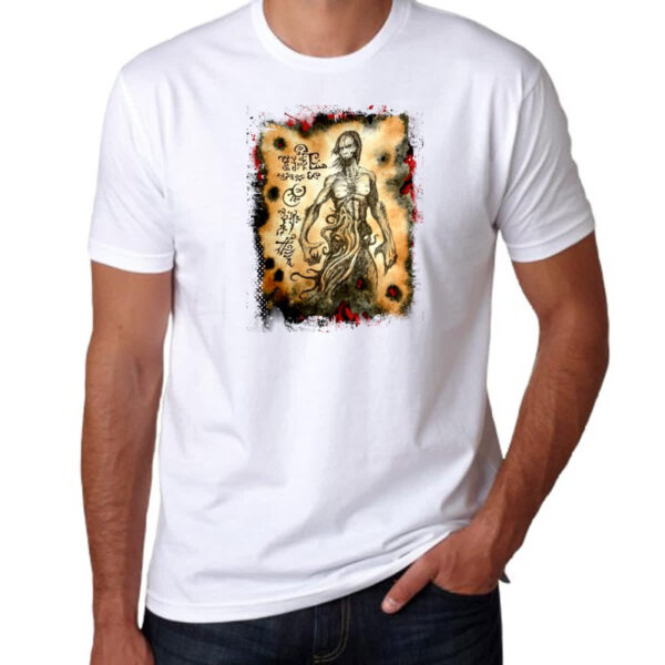 Camiseta Unissex Necronomicon Fragmento Cthulhu Larp - Imagem 3