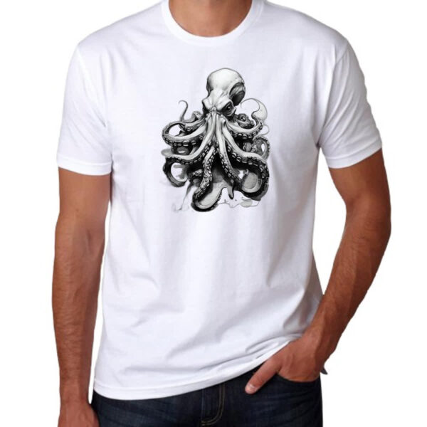 Camiseta Unissex Octopus desenho tatoo style - Imagem 3
