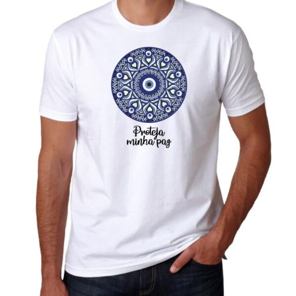 Camiseta Unissex Olho grego proteja minha paz - Imagem 3