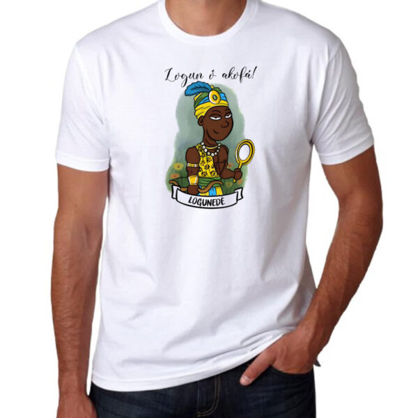 Camiseta Unissex Orixas Cartoon Logunede Logun o akofa - Imagem 3