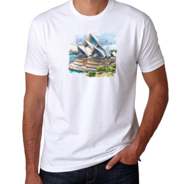 Camiseta Unissex Opera de Sydney watercolor - Imagem 3
