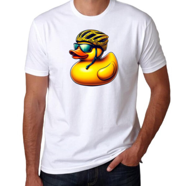 Camiseta Unissex Patinho de borracha Ciclista - Imagem 3