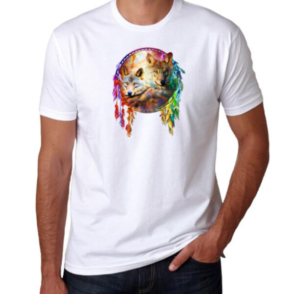 Camiseta Unissex Apanhador de sonhos casal de lobo - Image 3