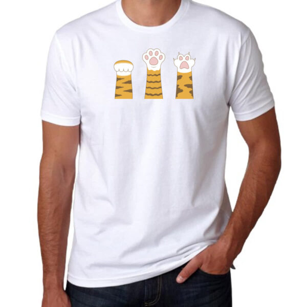 Camiseta Unissex Pedra Papel Tesoura Gato Laranja - Imagem 3