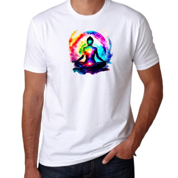 Camiseta Unissex Posicao Lotus Chakra - Imagem 3
