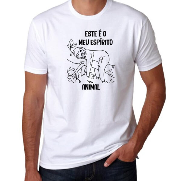 Camiseta Unissex Preguica Este e o meu espirito animal - Imagem 3