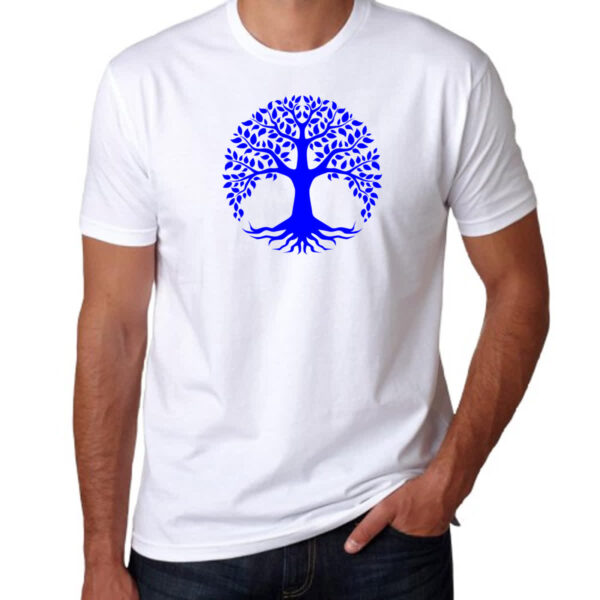 Camiseta Unissex Arvore da vida azul - Imagem 3