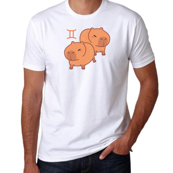 Camiseta Unissex Signo Capivara Gemeos - Imagem 3