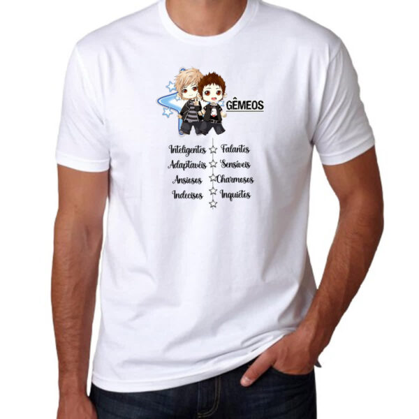 Camiseta Unissex Signo Cute Gemeos - Imagem 3
