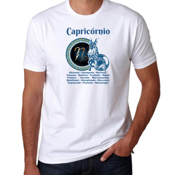 Camiseta Unissex Signo de Capricornio adjetivos - Imagem 3