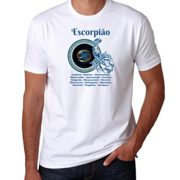 Camiseta Unissex Signo de Escorpiao adjetivos - Imagem 3
