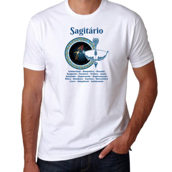 Camiseta Unissex Signo de Sagitario adjetivos - Imagem 3