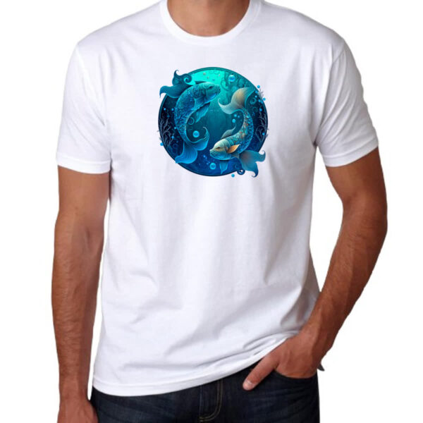 Camiseta Unissex Signo de peixes logo de luxo - Imagem 3