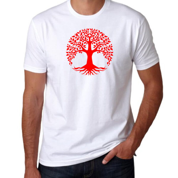 Camiseta Unissex Arvore da vida vermelha - Image 3