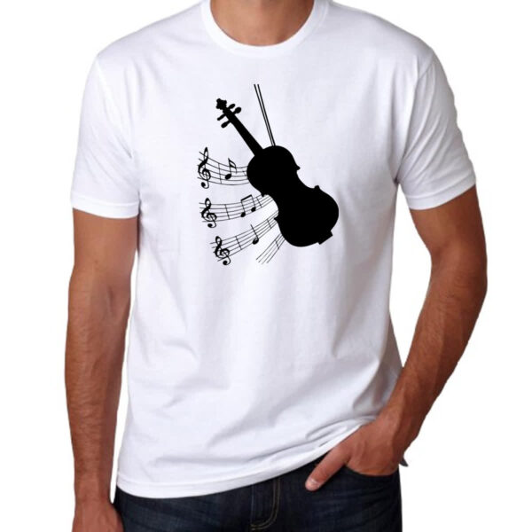 Camiseta Unissex Silhuetta Musica Violino - Imagem 3