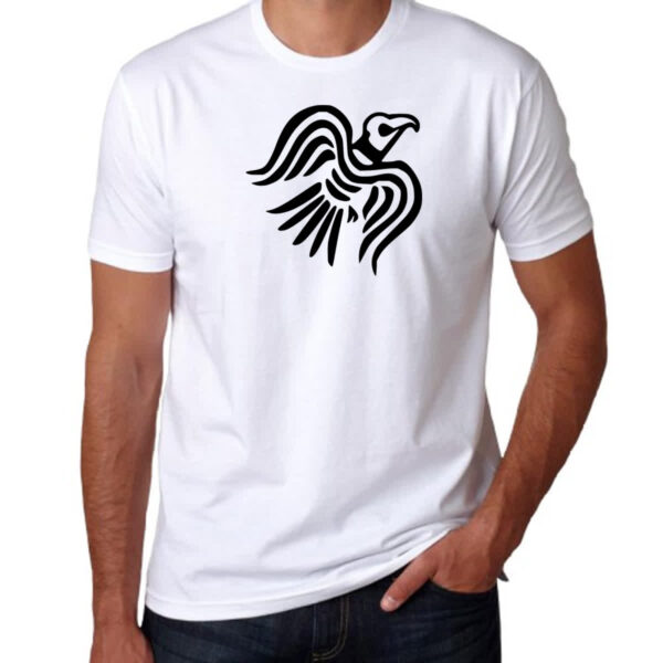 Camiseta Unissex Simbolo corvo bandeira viking - Imagem 3