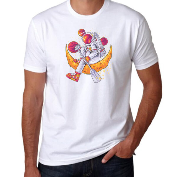 Camiseta Unissex Astronauta remando na lua - Imagem 3