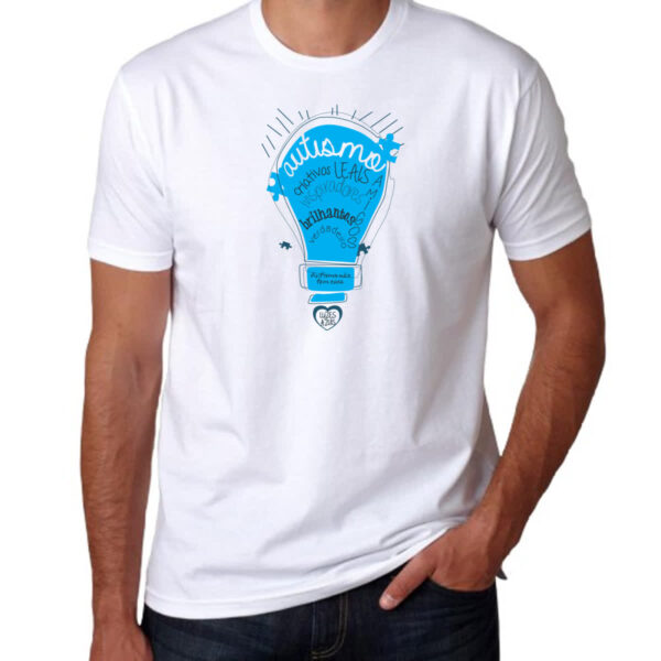 Camiseta Unissex Autismo luzes azuis - Imagem 3