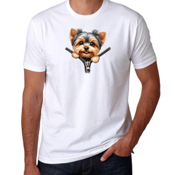 Camiseta Unissex Yorkshire Terrier no Ziper - Imagem 3