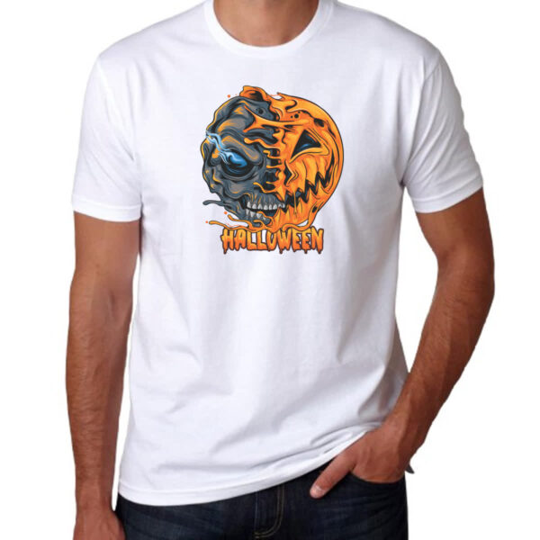 Camiseta Unissex Halloween Pumpkin Mascara rasgada - Imagem 3