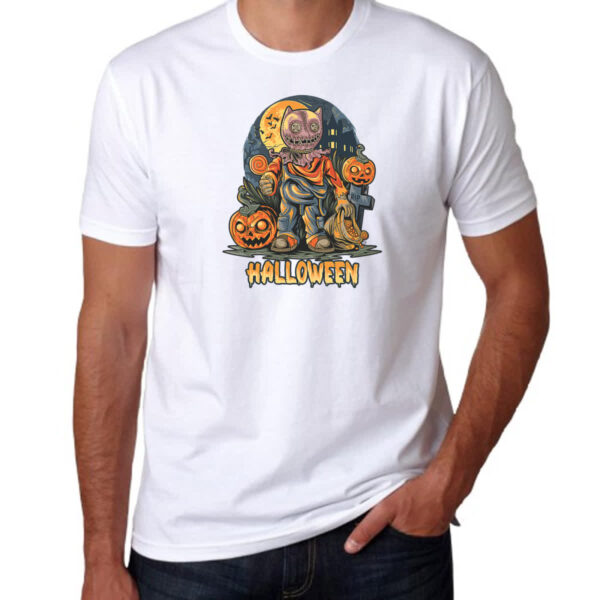 Camiseta Unissex Halloween pumpkin cemiterio - Imagem 3