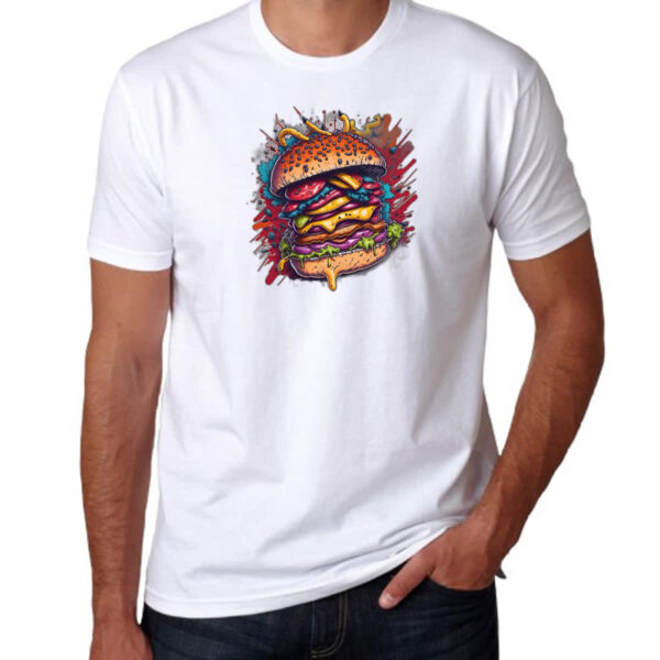 Camiseta Unissex Hamburguer exagerado splash - Imagem 3