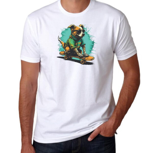 Camiseta Unissex Cachorro skatetista de oculos escuro - Image 3