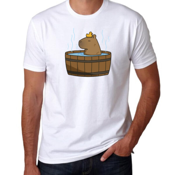 Camiseta Unissex Capivara banho ofuro - Imagem 3
