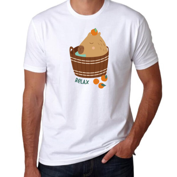 Camiseta Unissex Capivara banho relax - Imagem 3