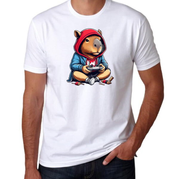 Camiseta Unissex Capivara gamer - Imagem 3