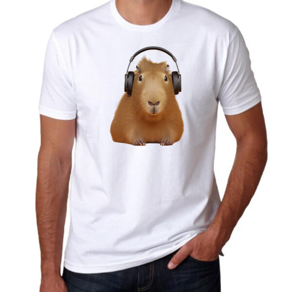 Camiseta Unissex Capivara headfone - Imagem 3