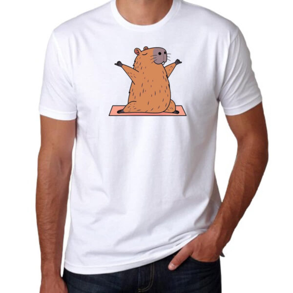 Camiseta Unissex Capivara yoga - Imagem 3