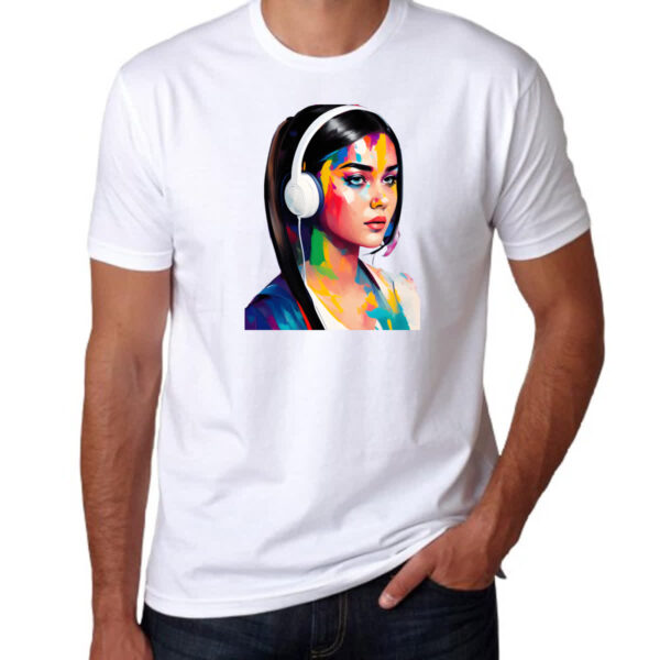 Camiseta Unissex Adolescente headset pintura - Imagem 3