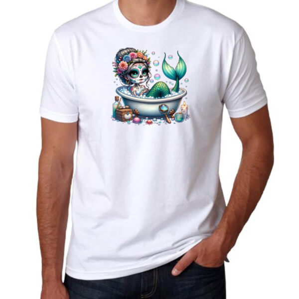 Camiseta Unissex Caveira catrina sereia - Imagem 3