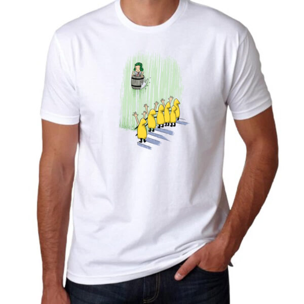 Camiseta Unissex Chaves descendo as cataratas em um barril - Imagem 3