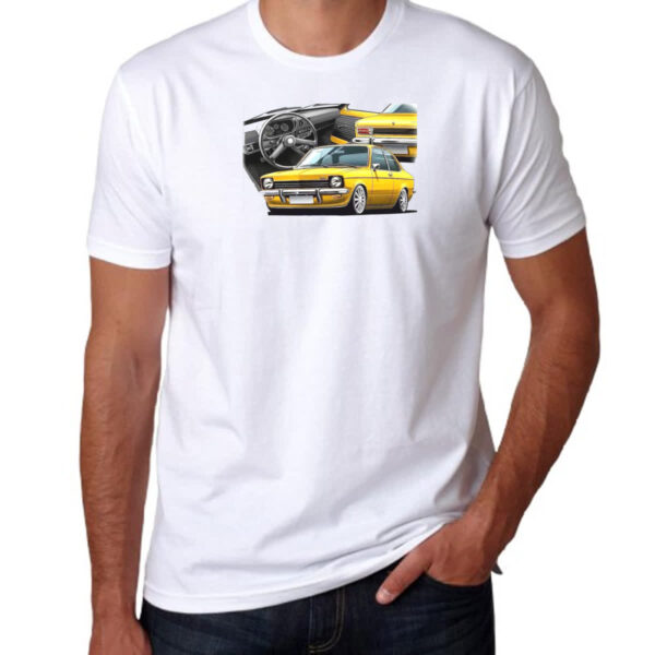 Camiseta Unissex Chevette primeira geracao amarelo - Imagem 3
