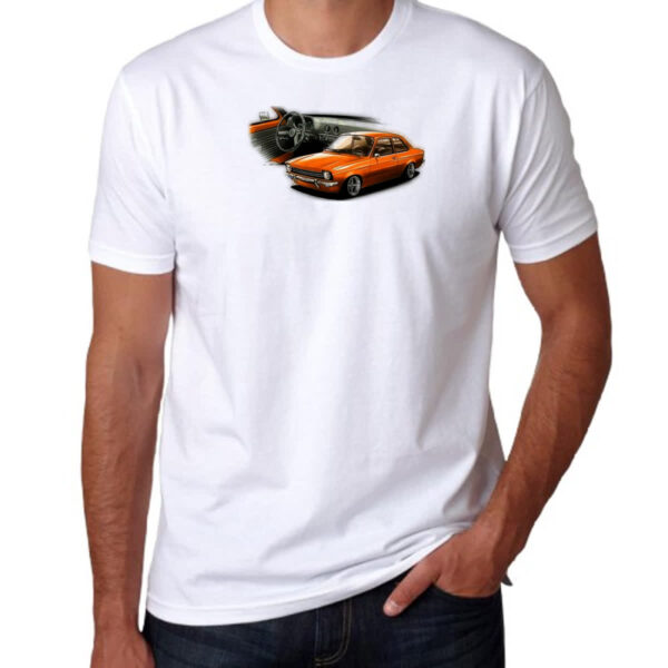 Camiseta Unissex Chevette primeira geracao laranja - Imagem 3