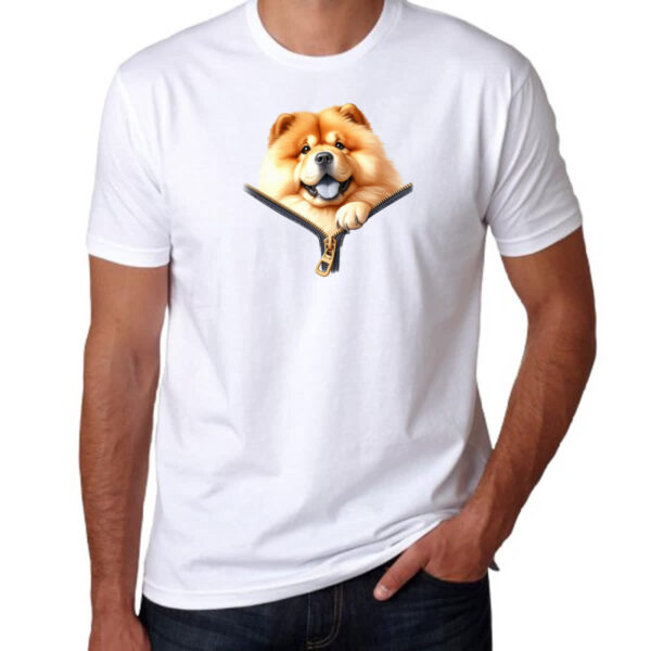 Camiseta Unissex Chow Chow no Ziper - Imagem 3