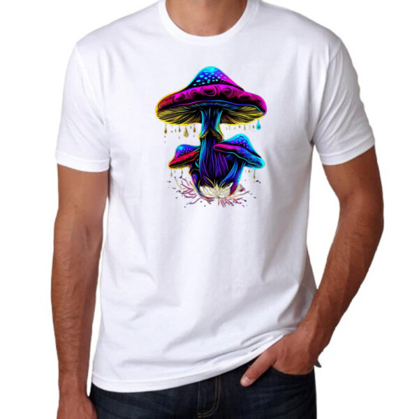 Camiseta Unissex Cogumelos neon - Imagem 3