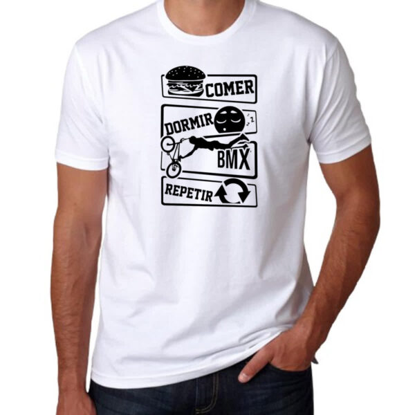 Camiseta Unissex Comer Dormir BMX Repetir - Imagem 3