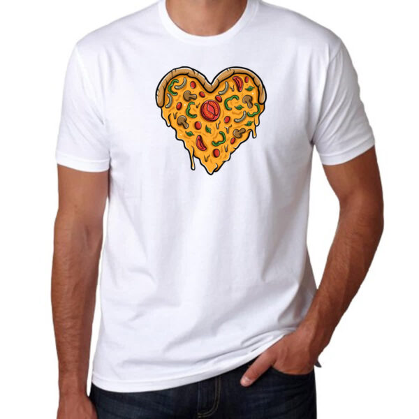 Camiseta Unissex Coracao de pizza - Imagem 3