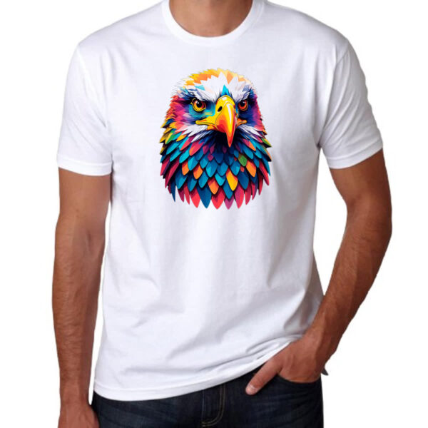 Camiseta Unissex Aguia colorida color art - Imagem 3