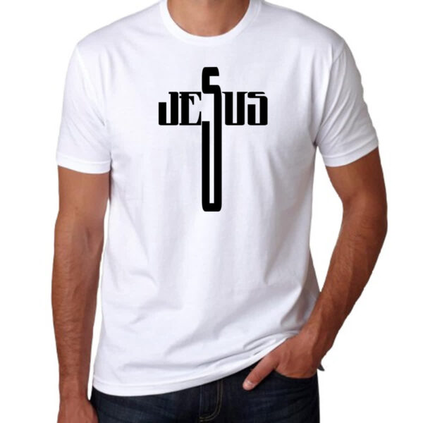 Camiseta Unissex Crucifixo nome de Jesus - Imagem 3