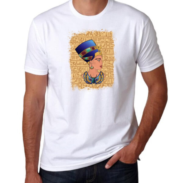 Camiseta Unissex Deusa Nefertiti Ilustracao - Imagem 3